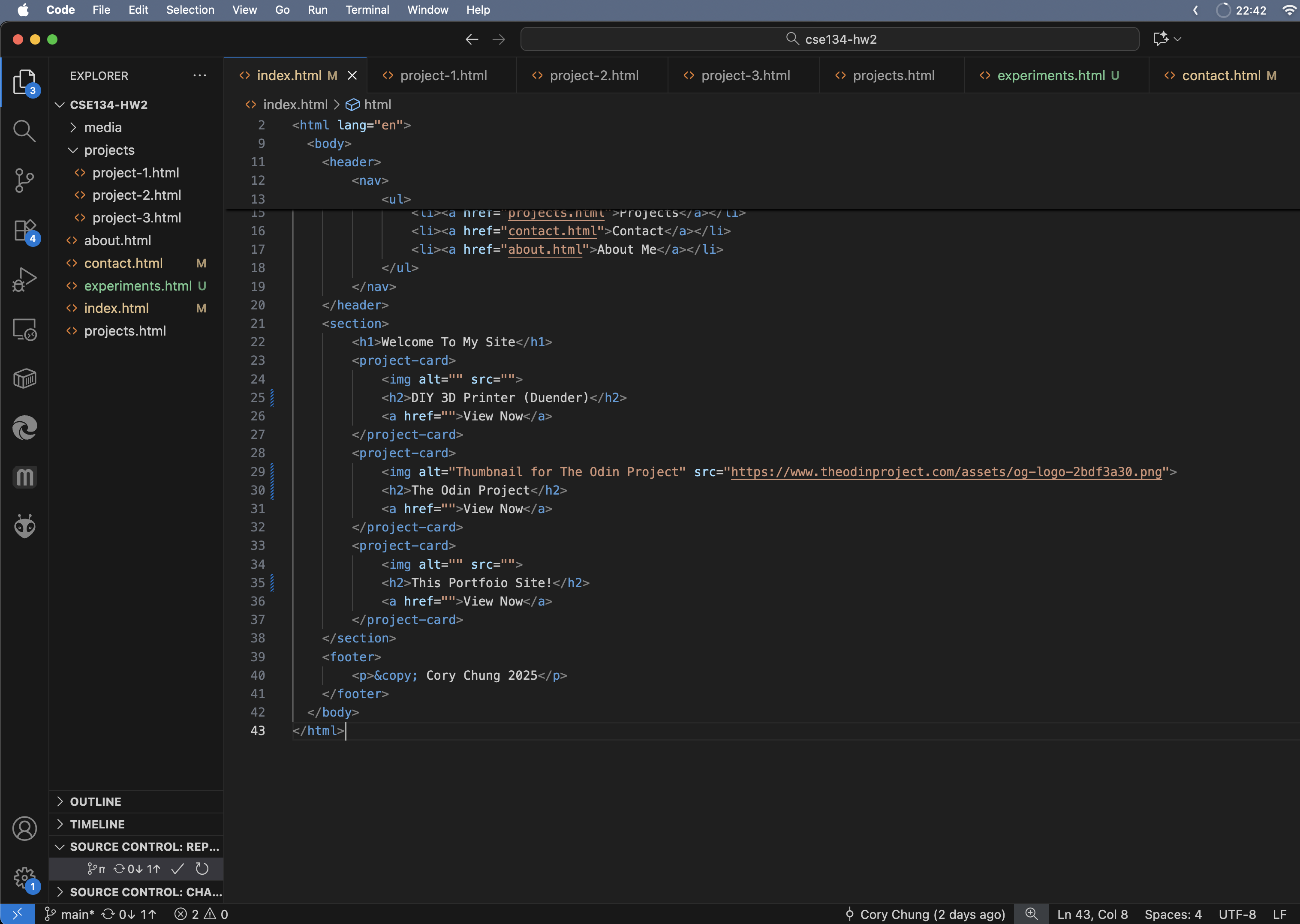 Picture of this portfolio site